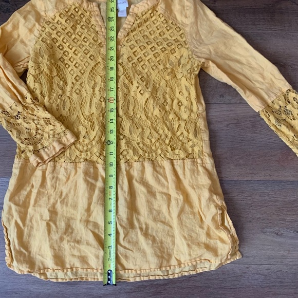 CHICO Yellow Lace Tunic Top - Picture 2 of 8